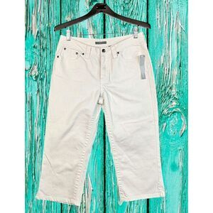 Apt. 9 Women's White Jean Capri's With‎ Embellished Back Pocket Size 10X20  NWT